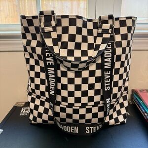Steve Madden Checkered Tote Bag